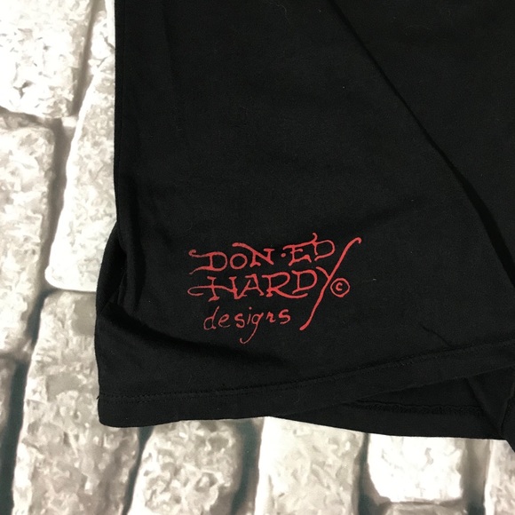 Black Ed Hardy Long Sleeve Tee NWT Death Or Glory - Picture 4 of 5